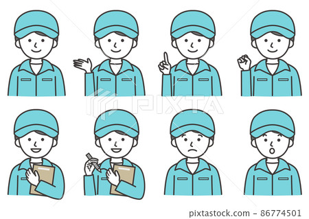 Human work clothes cap hat AI material illustration vector 86774501
