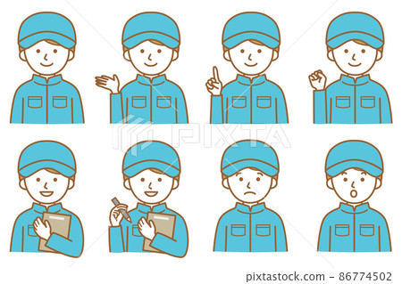Human work clothes cap hat AI material illustration vector 86774502