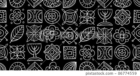 Talavera seamless pattern. Ethnic Background Talavera seamless pattern. Ethnic Background 86774559