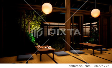 Japanese-style cafe, a moment of the night 86774776