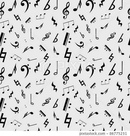 Seamless texture with music symbols Seamless texture with music symbols 86775231