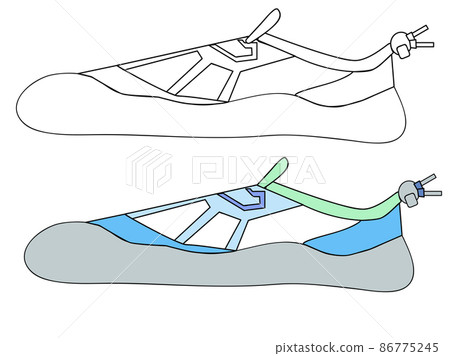 Illustration and simple sketch of model sneaker 86775245