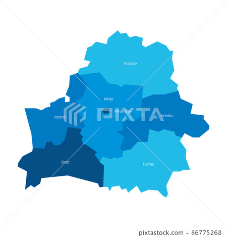 Belarus - administrative map of regions 86775268