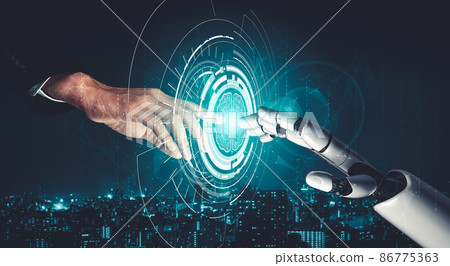 Future artificial intelligence and machine learning for AI droid robot or cyborg Future artificial intelligence and machine learning for AI droid robot or cyborg 86775363