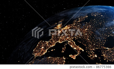 Planet earth with realistic geography surface and orbital 3D cloud atmosphere Planet earth with realistic geography surface and orbital 3D cloud atmosphere 86775366