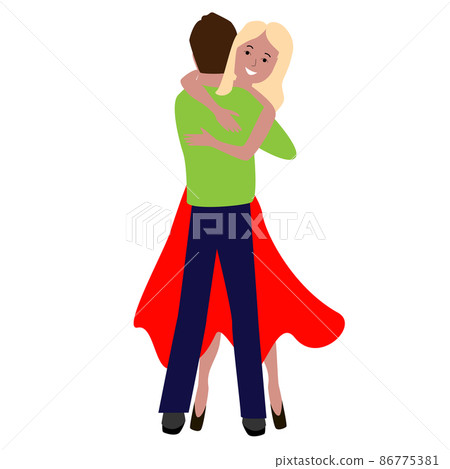 The embrace of a young romantic couple. The embrace of a young romantic couple. 86775381