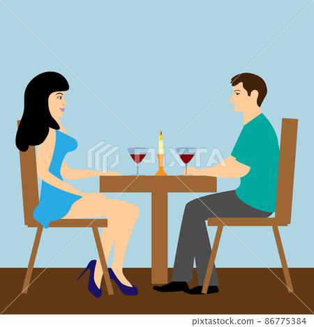 A young couple having lunch. A young couple having lunch. 86775384