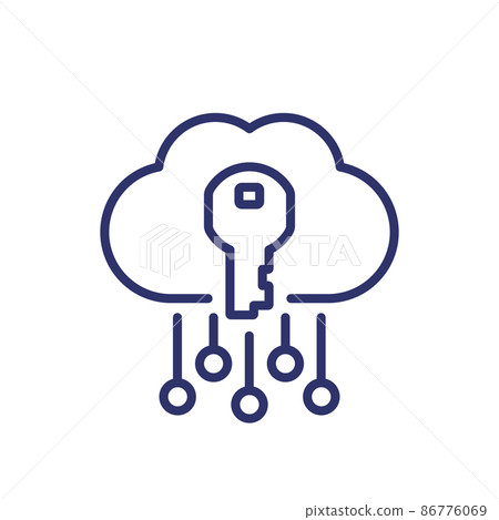 key to cloud line icon key to cloud line icon 86776069