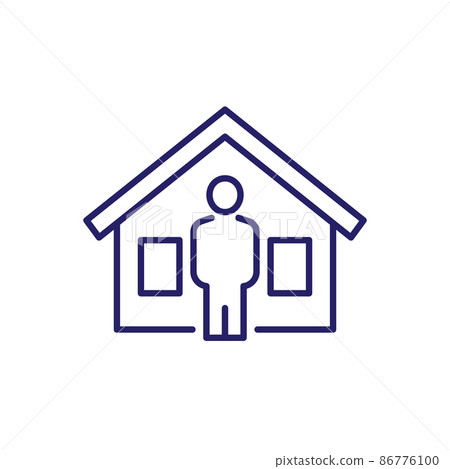 landlord, house owner line icon on white 86776100