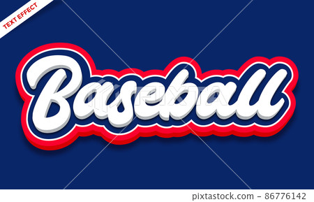 colorful baseball text effect design 86776142