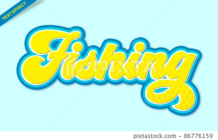 blue fishing text effect design 86776159