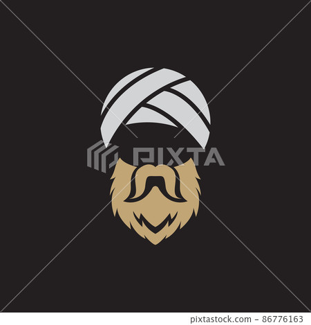 old man with Indian headgear logo design, vector graphic symbol icon illustration creative idea 86776163