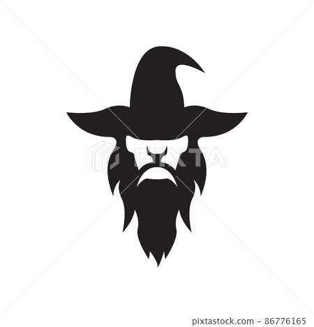 old man witch long beard logo design, vector graphic symbol icon illustration creative idea old man witch long beard logo design, vector graphic symbol icon illustration creative idea 86776165
