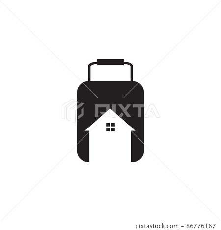 suitcase with home shape logo design, vector graphic symbol icon illustration creative idea suitcase with home shape logo design, vector graphic symbol icon illustration creative idea 86776167