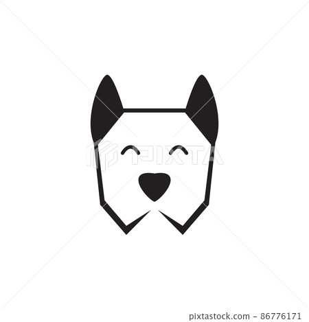 face minimalist little dog cute logo design, vector graphic symbol icon illustration creative idea 86776171