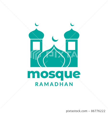 flat colored mosque simple ramadan logo design, vector graphic symbol icon illustration creative idea 86776222