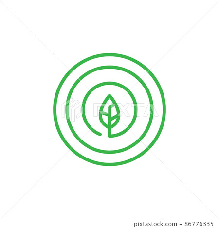 geometric continuous line with leaf logo design, vector graphic symbol icon illustration creative idea 86776335