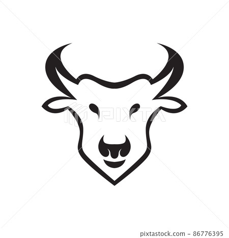 isolated modern head cow logo design, vector graphic symbol icon illustration creative idea 86776395
