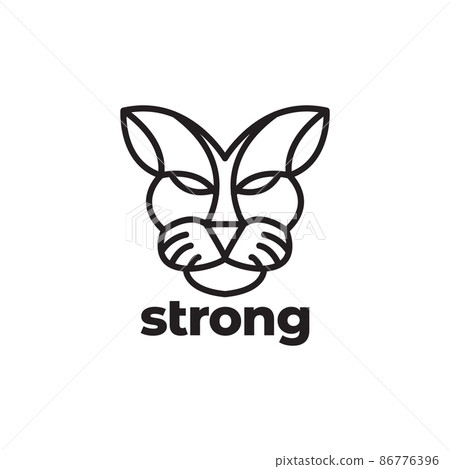 line art face cartoon tiger logo design vector graphic symbol icon illustration creative idea 86776396