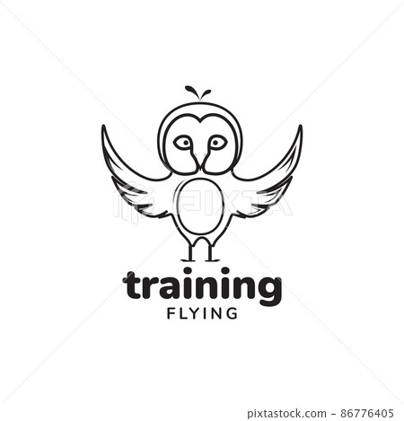 Barn owl training flying logo design vector graphic symbol icon illustration creative idea Barn owl training flying logo design vector graphic symbol icon illustration creative idea 86776405