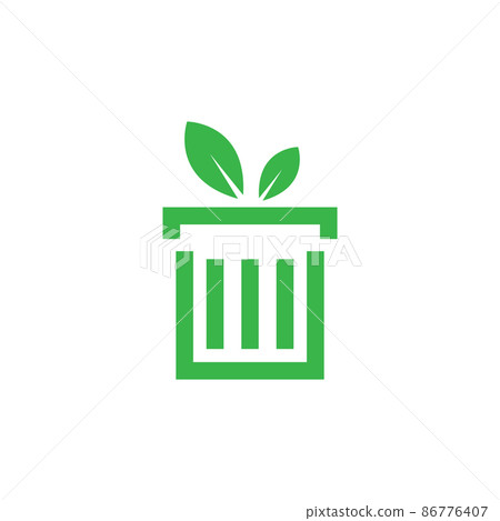 rubbish bin green with leaf logo design vector graphic symbol icon illustration creative idea rubbish bin green with leaf logo design vector graphic symbol icon illustration creative idea 86776407