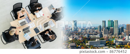 Business people group meeting shot from top widen view 86776452