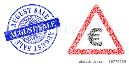 Grunge August Sale Seal and Triangle Euro Warning Mosaic Grunge August Sale Seal and Triangle Euro Warning Mosaic 86776689