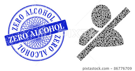 Textured Zero Alcohol Badge and Triangle Not Allowed Man Mosaic Textured Zero Alcohol Badge and Triangle Not Allowed Man Mosaic 86776709