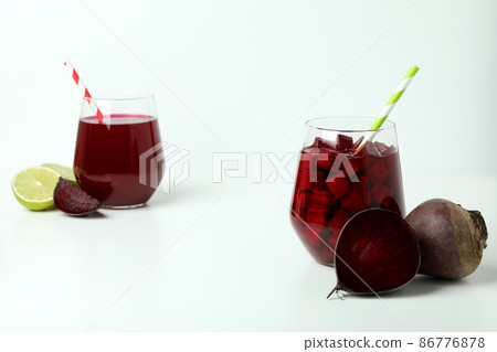 Concept of healthy drink with beetroot smoothie Concept of healthy drink with beetroot smoothie 86776878