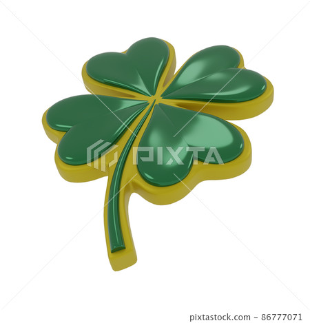 Clover with four leafs., st patrick's day symbol 3d render., PNG File Clover with four leafs., st patrick's day symbol 3d render., PNG File 86777071