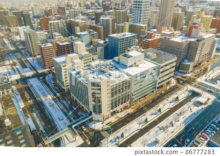 [Hokkaido] Sapporo / cityscape, winter scenery, snow scenery 86777283