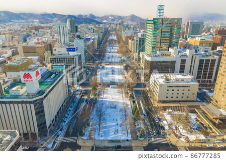 [Hokkaido] Sapporo / cityscape, winter scenery, snow scenery 86777285