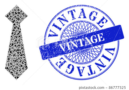 Textured Vintage Badge and Triangle Man Tie Mosaic Textured Vintage Badge and Triangle Man Tie Mosaic 86777325