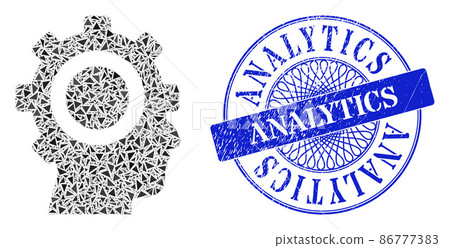 Rubber Analytics Badge and Triangle Cyborg Gear Mosaic 86777383