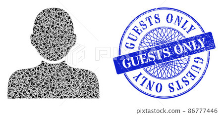 Textured Guests Only Seal and Triangle Man Person Mosaic Textured Guests Only Seal and Triangle Man Person Mosaic 86777446
