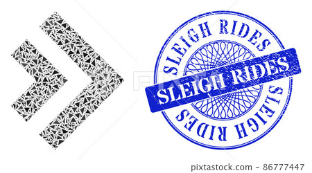 Distress Sleigh Rides Seal and Triangle Shift Right Mosaic 86777447