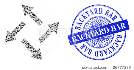 Textured Backyard Bar Badge and Triangle Centrifugal Arrows Mosaic Textured Backyard Bar Badge and Triangle Centrifugal Arrows Mosaic 86777889