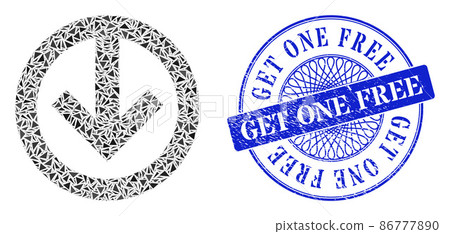 Rubber Get One Free Badge and Triangle Direction Down Mosaic Rubber Get One Free Badge and Triangle Direction Down Mosaic 86777890