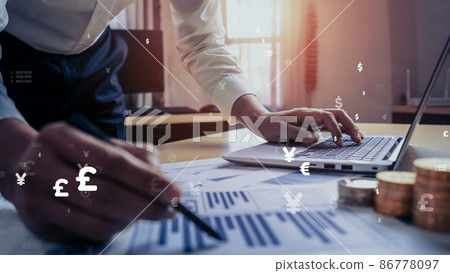 Conceptual business dashboard for financial data analysis Conceptual business dashboard for financial data analysis 86778097