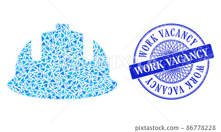 Textured Work Vacancy Seal and Triangle Construction Helmet Mosaic Textured Work Vacancy Seal and Triangle Construction Helmet Mosaic 86778228