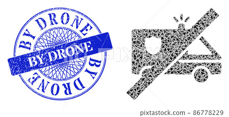 Grunge By Drone Badge and Triangle No Police Car Mosaic Grunge By Drone Badge and Triangle No Police Car Mosaic 86778229