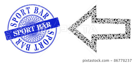 Scratched Sport Bar Stamp Seal and Triangle Arrow Left Mosaic Scratched Sport Bar Stamp Seal and Triangle Arrow Left Mosaic 86778237
