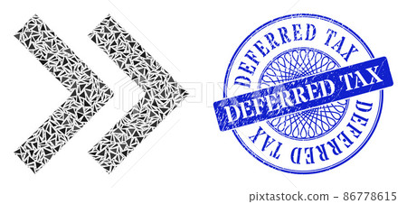 Scratched Deferred Tax Stamp Seal and Triangle Shift Right Mosaic Scratched Deferred Tax Stamp Seal and Triangle Shift Right Mosaic 86778615