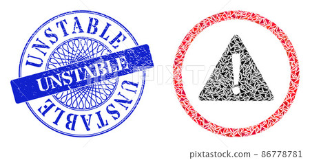 Distress Unstable Stamp Seal and Triangle Danger Sign Mosaic Distress Unstable Stamp Seal and Triangle Danger Sign Mosaic 86778781