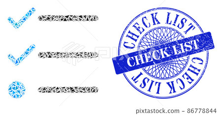 Rubber Check List Seal and Triangle Checklist Mosaic Rubber Check List Seal and Triangle Checklist Mosaic 86778844