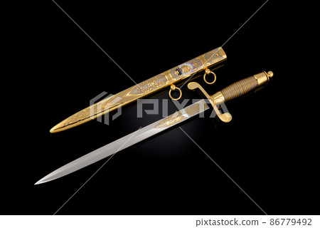 collectible silver dagger with scabbard on black collectible silver dagger with scabbard on black 86779492