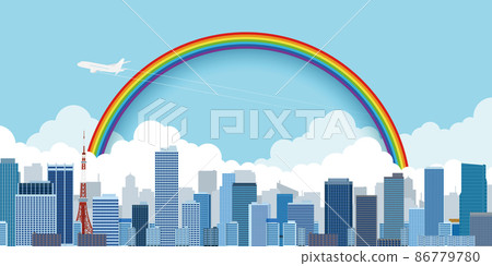 Skyscraper big city background material 86779780