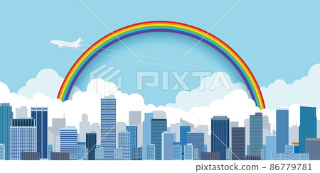Skyscraper big city background material 86779781