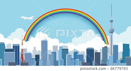 Skyscraper big city background material 86779783