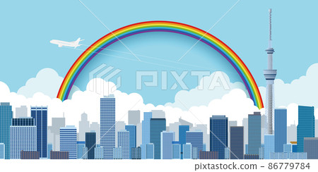 Skyscraper big city background material 86779784